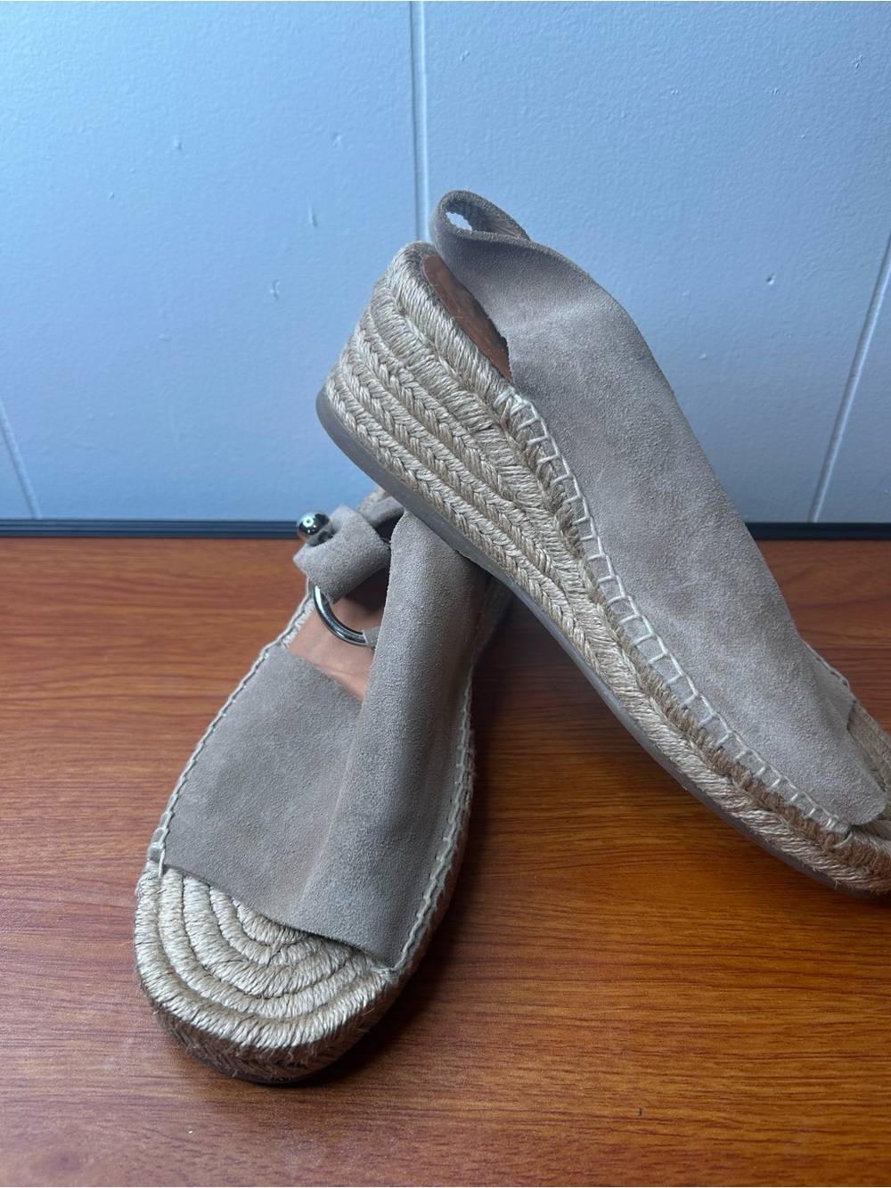 Rag & Bone Women’s Size 39.5/8.5 Espadrille Wedge Strappy Sandals Beige